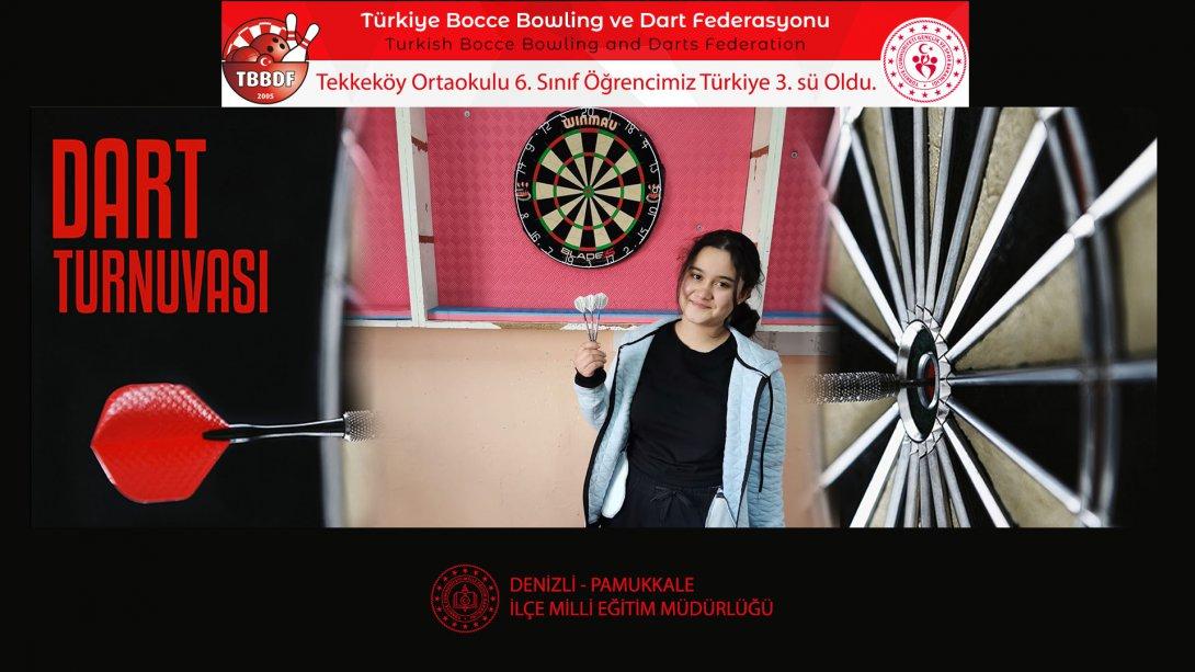 Dart Türkiye Şampiyonası'nda Tekkeköy Ortaokulu 6. Sınıf Öğrencimiz Türkiye 3.lüğü Elde Etti